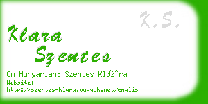 klara szentes business card